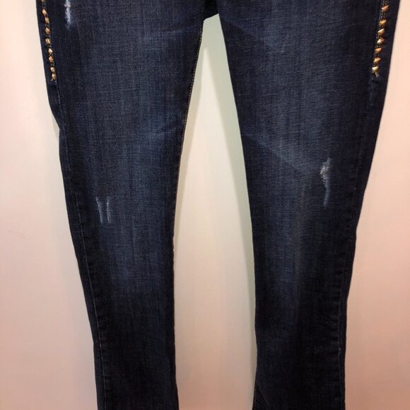 Rock and Republic Womens Size 0 M Dark Wash Studs Kasandra Boot Cut Denim Jeans - Picture 5 of 11